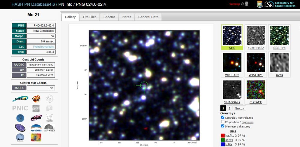 Mo 21 listing in the HASH Planetary Nebula Database, PN-G 024.0&minus;02.4